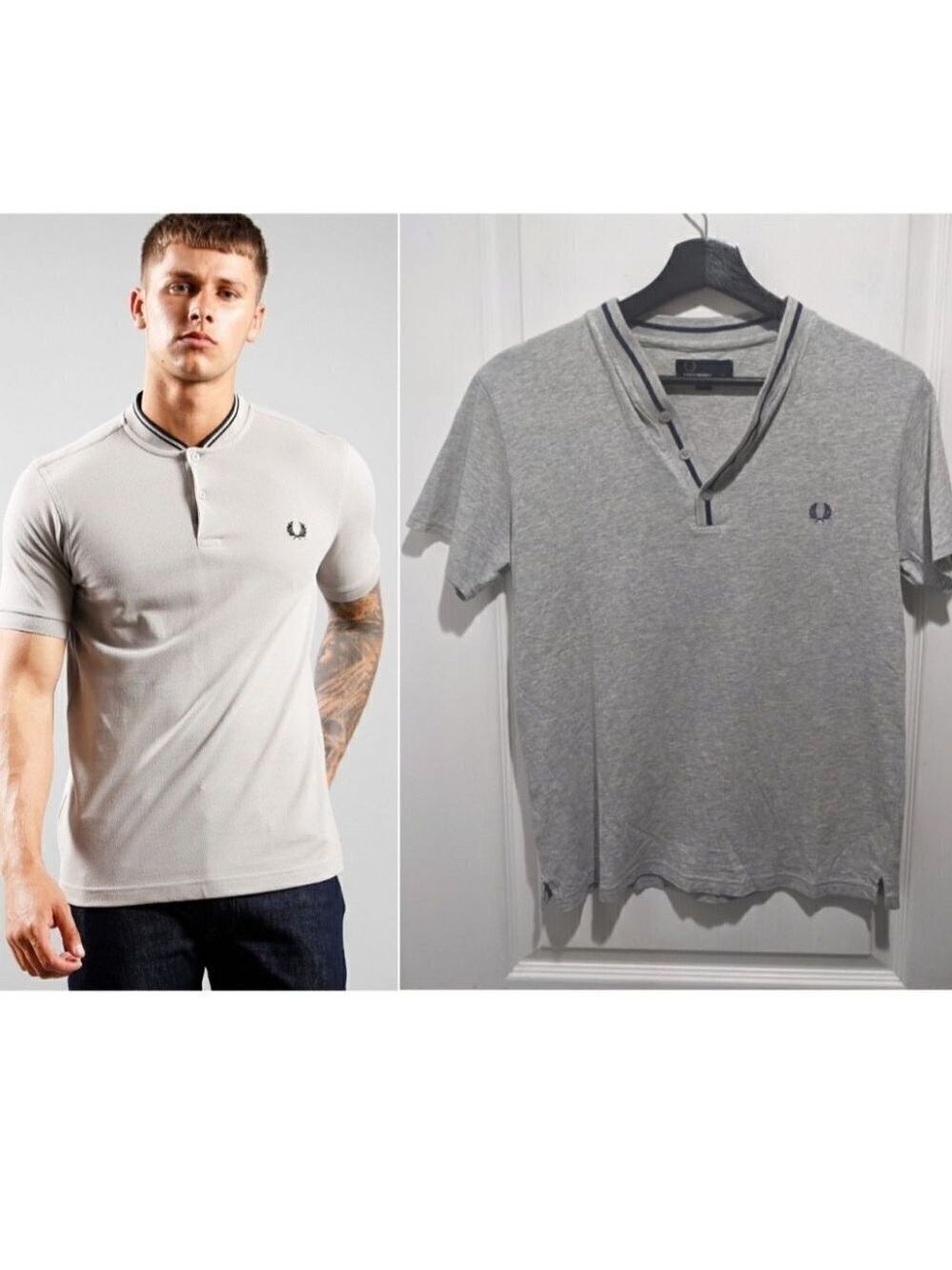 Fred Perry | Bomber collar polo shirt in grey